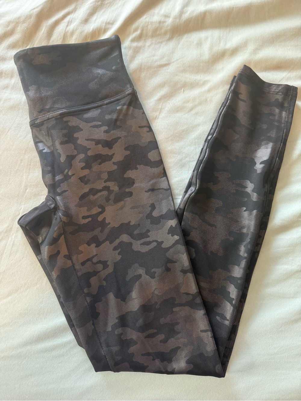 Spanx Camo Print High-Waist Leggings - Black & Gray
